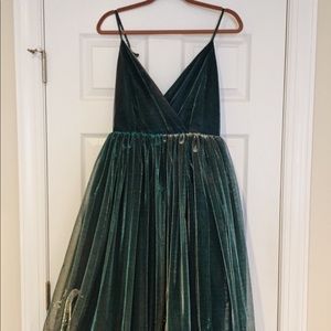 ASOS Metallic Tea Length Occasion Dress